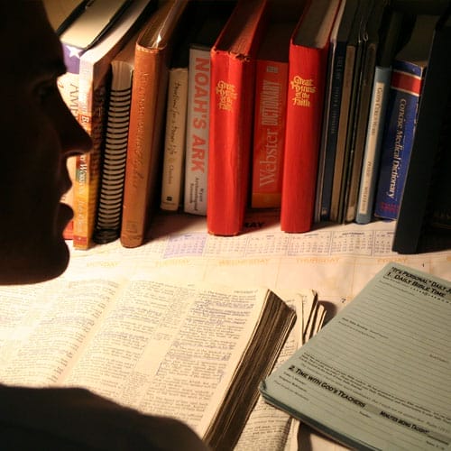 Man Studying the Bible