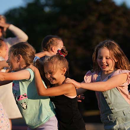 Girls playing outside games